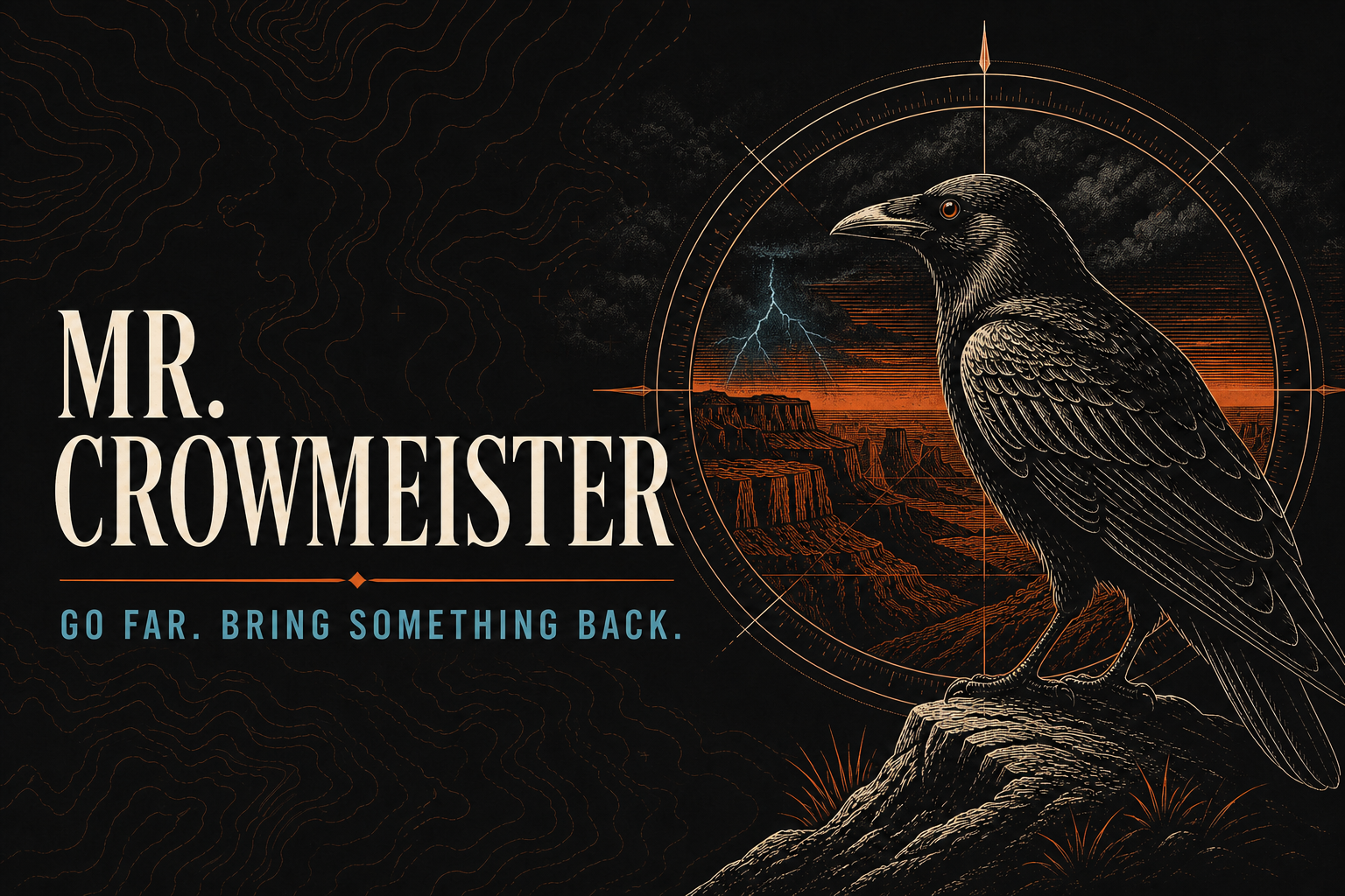Mr. Crowmeister website editorial artwork featuring a raven